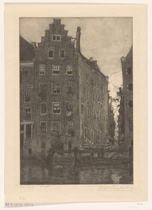 Maisons sur le Damrak à Amsterdam (Aan het Damrak) - Wijnand Otto Jan Nieuwenkamp (signed by artist)