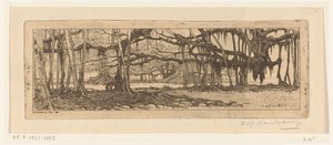Dans le jardin à Buitenzorg - Wijnand Otto Jan Nieuwenkamp (signed by artist)