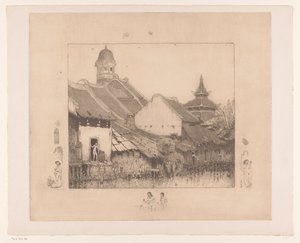 Maisons et baigneuses à Semarang