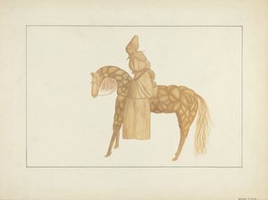 Poupée en feuilles de maïs à cheval, 1935-1942 - Wilbur M Rice