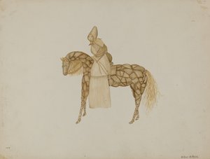 Poupée en enveloppe de maïs sur cheval - Wilbur M Rice