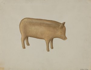 Cochon en bois - Wilbur M Rice