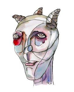 Portrait abstrait à cornes - Wildemar Doomgriever