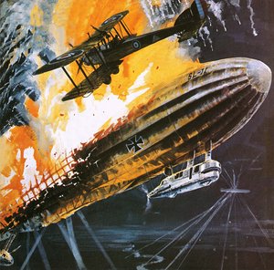 Abattre un zeppelin pendant la Première Guerre mondiale