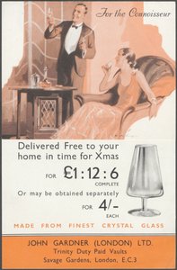 Verre en cristal John Gardner - Wilfred Fryer