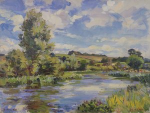 Paysage fluvial ensoleillé