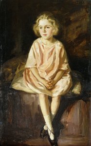 Portrait de Mlle Vincent Assise en Robe Rose - Wilfred Gabriel de Glehn