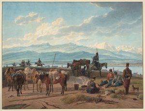 Halt des cosaques russes