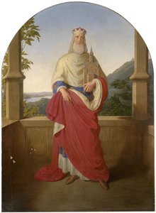 Saint Léopold devant le Danube et la montagne Leopoldsberg - Wilhelm August Rieder