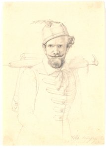 Autoportrait avec sac à dos - Wilhelm Bendz