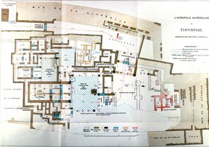 Carte de la ville antique de Tirynthe, Heinrich Schliemann, Paris - Wilhelm Doerpfeld
