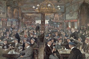 La brasserie étudiante du Thuringer Hof à Leipzig, vers 1900 - Wilhelm Gause