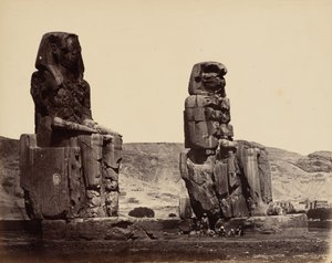 Colosses de Memnon à Thèbes (Colossi of Memnon at Thebes),c. 1859 (photo)