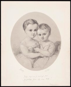 Les petites-filles Fanny et Cécile Hensel, vers 1860 - Wilhelm Hensel