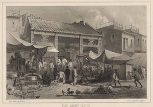 Marché aux poissons de Canton, 1855