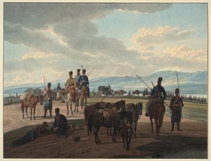 Cosaques russes en marche, 1804 - Wilhelm Kobell Ritter von