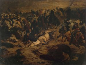 Blessure de Blücher à Ligny - Wilhelm Lindenschmit der Jüngere