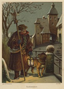 Veilleur de nuit (lithographie en couleur)