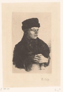 Garçon fermier avec une cruche - Wilhelm Maria Hubertus Leibl (signed by artist)