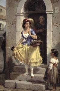Une femme italienne en route pour le carnaval - Wilhelm Marstrand