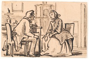 La visite de la veuve - Wilhelm Marstrand