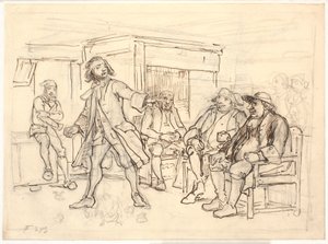 Erasmus Montanus dispute avec Per Degn - Wilhelm Marstrand