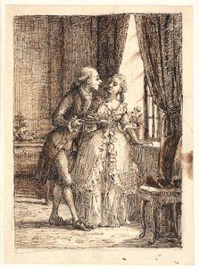 Un jeune couple. Le prince héritier Frédéric (Fre. 5) mange des cerises à Charlottenborg avec la princesse héritière Louise - Wilhelm Marstrand