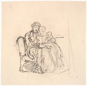 Un jeune couple lisant une lettre - Wilhelm Marstrand