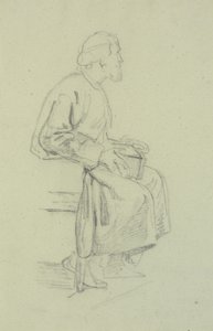 Études de figures. Vieil homme assis