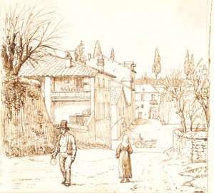 Rue à Rome ou dans une ville des environs de Rome - Wilhelm Marstrand