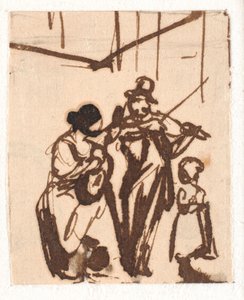 Musiciens de rue. Très petite esquisse
