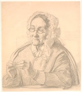 Vieille dame enfilant une aiguille - Wilhelm Marstrand