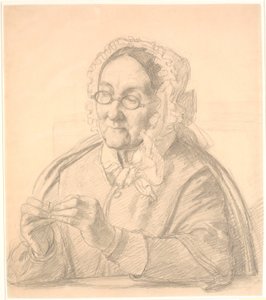 Vieille dame enfilant une aiguille - Wilhelm Marstrand