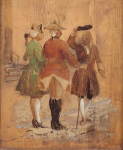 Holberg cède le passage à Jacob von Thyboe et Jean de France - Wilhelm Marstrand