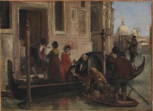 Débarquement à Venise. Au loin S. Maria delle Salute - Wilhelm Marstrand