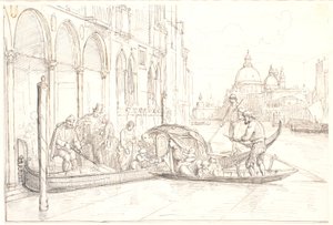 Débarquement au Grand Canal à Venise - Wilhelm Marstrand