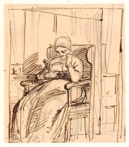 Vieille dame lisant - Wilhelm Marstrand
