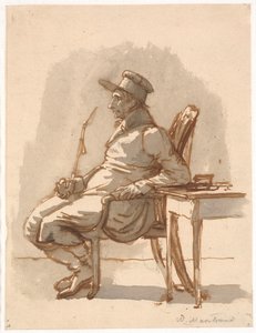 Homme avec pipe et casquette. L