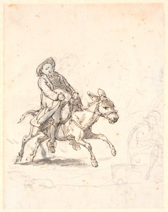Prêtre sur un âne galopant