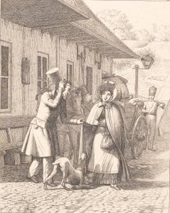 Scène devant un stand de consommation - Wilhelm Marstrand