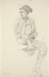 Jeune pêcheur assis
