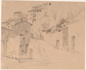 Via Piave avec La Porta Su à Olevano Romano