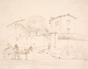 Chariot à âne devant Porta del Popolo - Wilhelm Marstrand