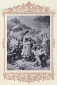 Dorothea et les émigrants, Hermann et Dorothea (lithographie) - Wilhelm von (after) Kaulbach