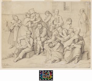 The Madhouse (graphite sur papier vélin blanc, posé) - Wilhelm von Kaulbach