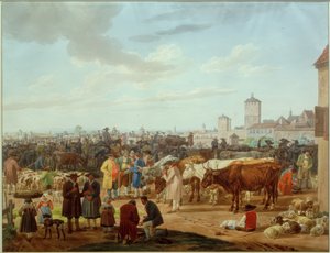 Marché aux bestiaux à la périphérie d