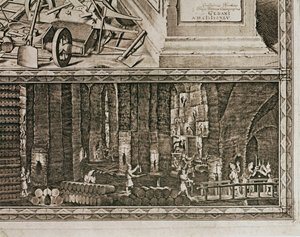 Les mines de sel de Wieliczka, près de Cracovie, produisaient environ un tiers des revenus des rois polonais ... (gravure)