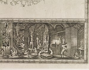 Les mines de sel de Wieliczka, près de Cracovie, produisaient environ un tiers des revenus des rois polonais ... (gravure)