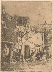 Maisons à Rijswijk - Willem Adrianus Grondhout (signed by artist)