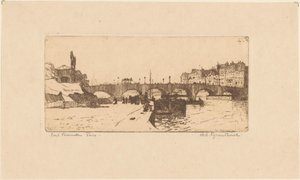 Pont de la Tournelle à Paris - Willem Adrianus Grondhout (signed by artist)